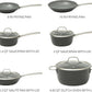 Sur La Table Kitchen Essentials Cool Commune Hard Anodized 10 Piece PFA Free Ceramic Non stick Interior Forged Durable Aluminum Pots and Pans Cookware Set - Black - Induction Compatible