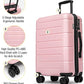 KYME Luggage Sets 2 Piece Hardshell 22"/26" Suitcase with Spinner Wheels Hardside Suitcases Sets with TSA Lock Lightweight Travel Luggage Set with Cup Holder for Women Pink