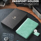 VULKIT Passport Holder with Airtag Holder RFID Blocking Passport Wallet Travel Leather Passport for Women(Mint Green)