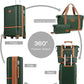 Joyway Luggage Set 3 Piece Suitcase Sets with Spinner Wheel,Hardside Expandable Travel Laggage with TSA Lock (13/20/24/28 Green brown