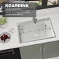 Stainless Steel Drop In 33x22 Inch Kitchen Sink - Modern Large Single Bowl Topmount Kitchen Sink Come With SS Grid,Silicon Mat,Drain Strainer Set Compatibility With Various Kitchen Styles