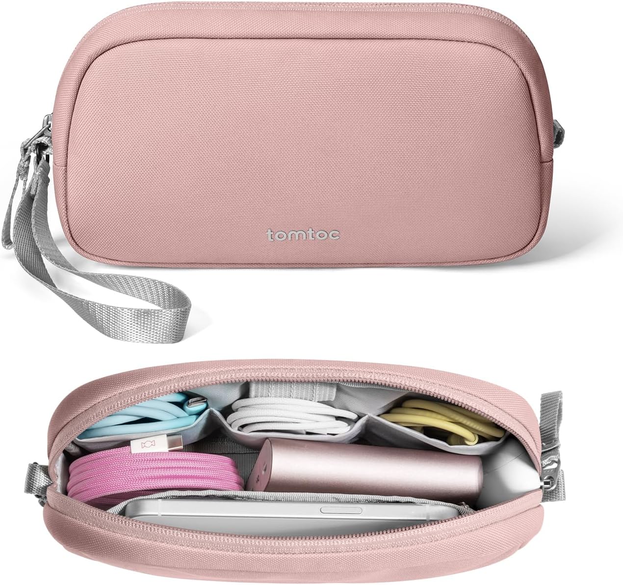 tomtoc Electronics Organizer Travel Case, Water Resistant Travel Bag Cable Organizer for Essentials, Tech Pouch Accessories Carry Storage for Cord, Phone, Cables, Airpods, USB Flash Drive, Daily Items - Roamly