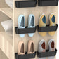 Wall Mounted Shoes Rack 6Pack with Sticky Hanging Strips, Plastic Shoes Holder Storage Organizer,Door Shoe Hangers (SM03-Black-6)