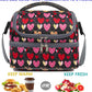 FlowFly Double Decker Cooler Insulated Lunch Bag Large Tote for Boys, Girls, Men, Women, With Adjustable Strap,Heart