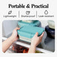 STOJO Collapsible Bento Box, Reusable, Leak-Proof, Microwave & Dishwasher Safe, Premium Lunch Container with Divider – Space-Saving, Transparent Design (Eucalyptus, 2.75-Cup/650mL)