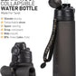 TakeToday Collapsible Water Bottles 20oz, Leak Proof, BPA-Free, Foldable Silicone Travel Water Bottle with Straw Strap for Cycling, Hiking, Outdoors