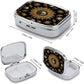 Metal 2 Compartment Pill Organizer Travel Friendly Portable Compact Pill Box Cute Pill Case,for Pocket Wallets Daily Portable Medicine Vitamin Tablet Storage (The Skeleton in The Center)