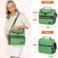 OPUX Lunch Box For Men Women, Insulated Large Lunch Bag Adult Work, Double Decker Lunchbox Meal Prep, Dual Compartment Leakproof Lunch Cooler, Soft Lunch Pail Tote Boys Girls Kids School, Green 12L