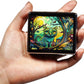 Silver Vintage Pill Box 7 Day Metal Pill Box with Mirror and 8 Compartments Cute Travel Pill Organizer for Purse (Stained Glass Cat)