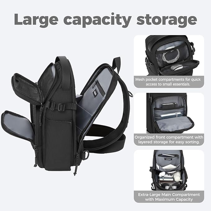OZUKO Tactical Sling Bag, Black Small Crossbody Backpack for Men, Casual Shoulder Chest Bag for Travel, Work & Everyday Use