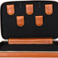 Medicine Handmade Leather Cable Organizer Bag – Full-Grain Leather Travel Tech Case for Cords, Chargers & Accessories – Zippered Storage for Men & Women (Tan)