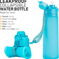 TakeToday Collapsible Water Bottles 20oz, Leak Proof, BPA-Free, Foldable Silicone Travel Water Bottle with Straw Strap for Cycling, Hiking, Outdoors