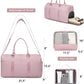 Women Duffle Weekender Travel Bag: Large Duffel Bags with Shoe Compartment Carry On Overnight Tote Bag with Wet Pocket Toiletry Bags Weekend Gym Yoga Hospital Bag for Labor and Delivery Pink 3Pcs Set