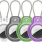 SPGUARD for AirTag Holder Case with Keychain, Air Tags-4 Pack for Apple Air Tag Holder with Wire Cable Lock Key Ring Chain Air Tagholder Accessories for GPS Item Tracker Kids,Keys,Luggage