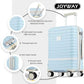 Joyway Luggage Set 3 Piece Suitcase Sets with Spinner Wheel,Hardside Expandable Travel Laggage with TSA Lock (13/20/24/28 Lightblue brown