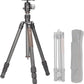 Compact Carbon Fiber Travel Camera Tripod with Ball Head, Reverse Folding Design, Maxload 8kg, Folded Height 450mm (LX-254CT+XB-32)