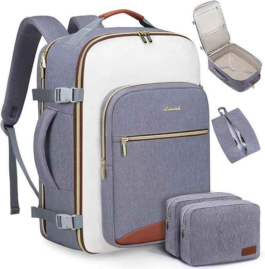 LOVEVOOK 50L Travel Backpack for Women & Men, Airline Approved Carry On Luggage with 3 Packing Cubes, TSA Overnight Bags, Waterproof Personal Item Bag, Weekender Essentials Backpacks fits 17" Laptop