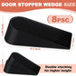 Frienda 8 Pack Large Door Stoppers Heavy Duty Rubber Stopper for Bottom of Door Wedge Stopper for Home Office (Black)