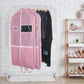 Zilink 43" Garment Bags for Travel for Women Carry on Suit Bags for Travel and Storage Gusseted Hanging Garment Bags with Handles for Coats, Jackets, Shirts,Dresses, Pink