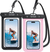 Lamicall 2Packs Waterproof Pouches, Beach Vacation Essentials for Wemen Men, Cruise Essentials 2025, Travel Beach Ship Accessories, Cute Pink Accessories, Pink&Black