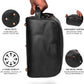 LEATHER VILLAGE Premium Leather Toiletry Travel Pouch With Waterproof Lining - Black | King-Size Handcrafted Vintage Cosmetic Organizer & Shaving Essential Bag