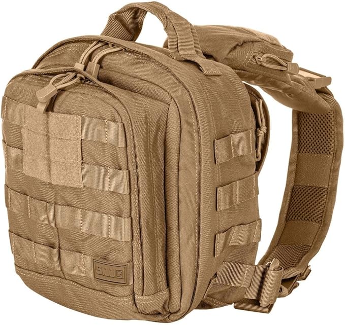 5.11 Tactical Sling Bag Pack MOAB 6, Shoulder Crossbody Military Bag, 11L, Kangaroo, Style 56963ABR