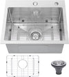 Drop In Kitchen Sink 25x22", 9" Basin Depth, 18 Gauge Stainless Steel Sink, 3D Embossed Surface Finish Top Mount with Accessories