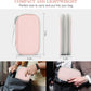 FYY Electronic Organizer, Travel Cable Organizer Bag Pouch Electronic Accessories Carry Case Portable Waterproof Double Layers All-in-One Storage Bag for Cable, Cord, Phone, Earphone-Light Pink