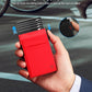 Minimalist Metal wallet,RFID Blocking Smart Pop Up Card Wallet 6-12 Cards Holder Slim Compact Front Pocket Wallets with Elastic Coin Pocket for Men and Women,Red