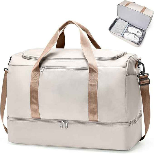 Extra Large Travel Duffle Bag,Carry on Overnight Weekend Bag with Shoes Compartment,Weekender Bags for Women for Travel Business Trips Sport Hospital
