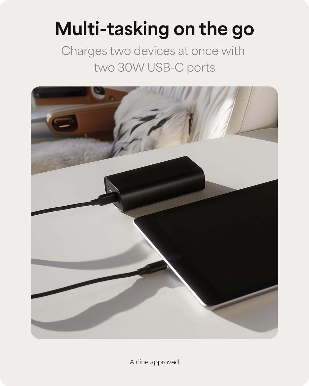 Mophie Powerstation 10,000mAh Power Bank (Gen 3) – Ultra-Fast USB-C PD, 30W Output, Charges 2 Devices, Up to 2 Phone Charges, LED Indicator, Compact & Portable, Premium Anodized Aluminum Body, Black - Roamly
