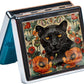 Cute and Portable Metal Pill Organizer – 8 Compartments, Elegant Chrome Finish, Ideal for Travel and Daily Use (Black Panther Art)
