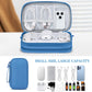 FYY Electronic Organizer, Travel Cable Organizer Bag Pouch Electronic Accessories Carry Case Portable Waterproof Double Layers Storage Bag for Cable, Cord, Charger, Phone, Earphone, Medium Size, Cyan
