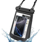 Large Waterproof Phone Pouch - [Oversized] [Floating] Water Proof Pouch for iPhone Galaxy Google and More, IPX8 Waterproof Dry Bag for Beach Vacation Belongings Clear Black