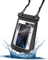 Large Waterproof Phone Pouch - [Oversized] [Floating] Water Proof Pouch for iPhone Galaxy Google and More, IPX8 Waterproof Dry Bag for Beach Vacation Belongings Clear Black