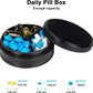 Metal Pill Case 3 Compartment - Waterproof Pocket Purse Pill Box Aluminium Travel Pill Container Medicine Organizer Portable Daily Pill Holder for Vitamins Medication Fish Oils