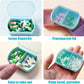 4PCS Small Pill Case Travel Pill Box Cute Pill Organizer for Purse Portable Daily Medicine Organizer 2 Compartment Pill Holder for Vitamins, Fish Oil, Supplements