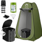 Portable Toilet Kit, Camping Toilet with Pop-Up Privacy Tent and Poo Gel Toilet Bags, Washable Portable Outdoor Showers Changing Rooms