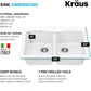 KRAUS Forteza 33-inch Granite Drop In/Undermount 50/50 Double Bowl White Kitchen Sink, KGD-52WHITE