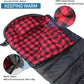 0 Degree Sleeping Bag Cotton Flannel Winter Cold Weather for Adults XXL Sleeping Bag 4 Season Big and Tall with Pillow Compression Sack