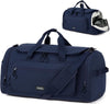 Large Travel Duffle Gym Bag with Shoe Compartment, Underseat Carry On Luggage Overnight Weekender Personal Item Workout Bags for Women Men (Navy Blue) - Roamly
