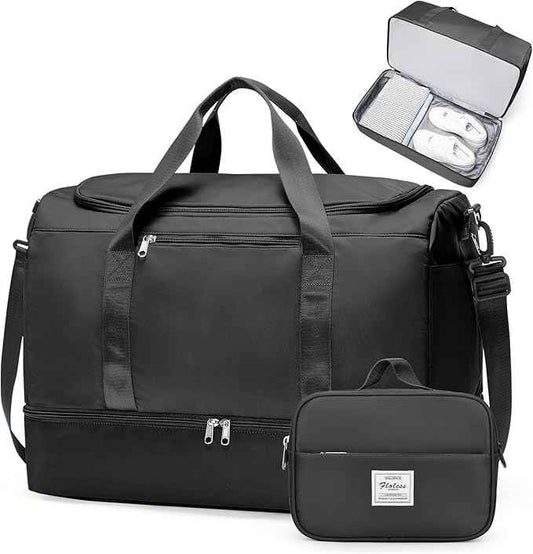 Extra Large Travel Duffle Bag,Carry on Overnight Weekend Bag with Shoes Compartment,Weekender Bags for Women for Travel Business Trips Sport Hospital