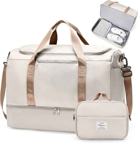 Extra Large Travel Duffle Bag,Carry on Overnight Weekend Bag with Shoes Compartment,Weekender Bags for Women for Travel Business Trips Sport Hospital