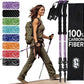 100% Carbon Fiber Trekking Poles by USA Brand - Ultra Strong Lightweight Collapsible Hiking Poles with Cork and EVA Foam Grips & Quick Adjustable Flip Locks