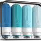 Travel Bottles for Toiletries, Tsa Approved 2oz Travel size Bottles, BPA Free Leak Proof Travels Toiletry Containers, Traveler Accessories with Toiletry Bag for Shampoo Liquid (4 Pack)