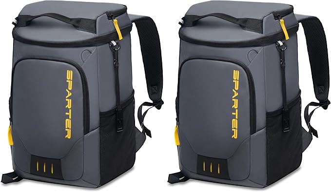 SPARTER Backpack Cooler Insulated Leak Proof 33/49 Cans, 2 Insulated Compartments Thermal Bag, Portable Lightweight Beach Travel Camping Lunch Backpack for Men and Women