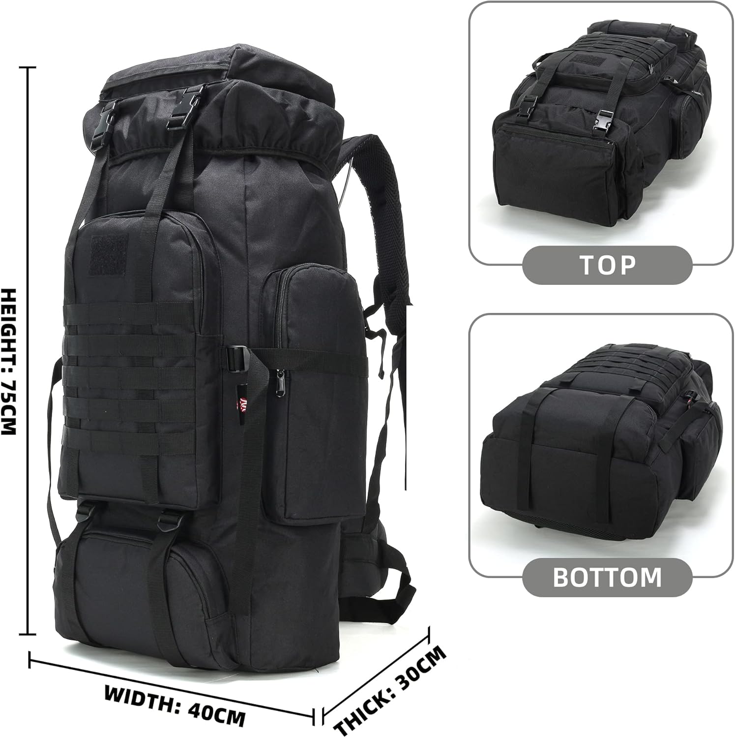 King'sGuard 70L Camping Hiking Backpack Tactical Backpack Military Molle Rucksack Backpack for Outdoor - Roamly