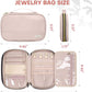 Jewelry Travel Case Organizer for Necklaces, Earrings, Rings, Bracelet, Watch, Soft Sided, Pink