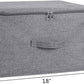 ANMINY 2PCS Storage Bins with Zipper Lids 36 Qt Lidded Fabric Storage Boxes Baskets Cubes with Handles Collapsible Washable Cotton Linen Closet Shelf Clothes Organizer Containers - Gray, Large
