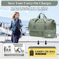Extra Large Travel Duffle Bag,Carry on Overnight Bag with Shoes Compartment,Weekender Bags for Women for Travel Business Trips Sport Hospital,3 Pcs Set,Green